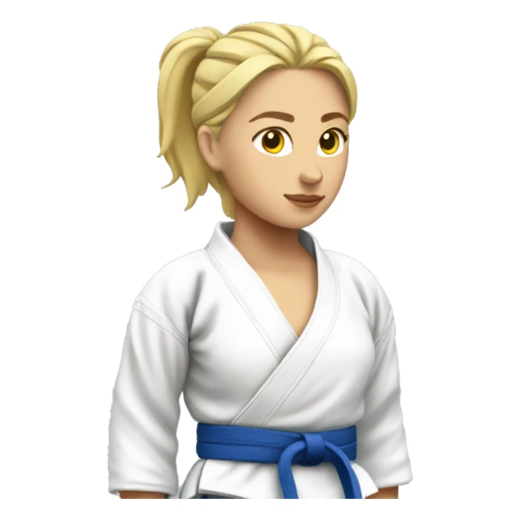 female judo athlete, blonde. side profile sticker