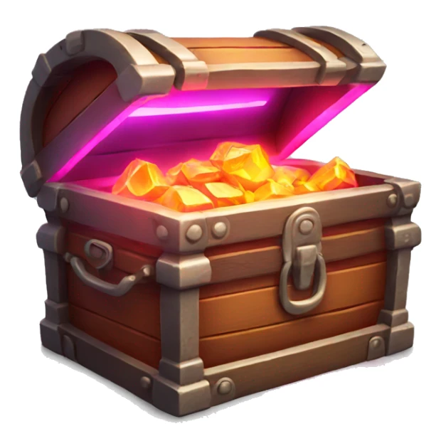 treasure chest red glowing neon sticker