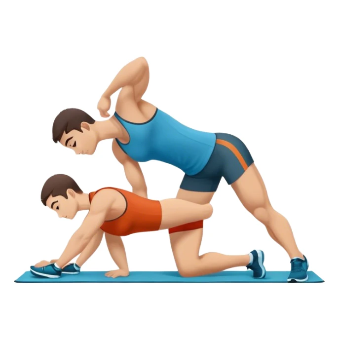 side-view of athlete doing sit-ups sticker