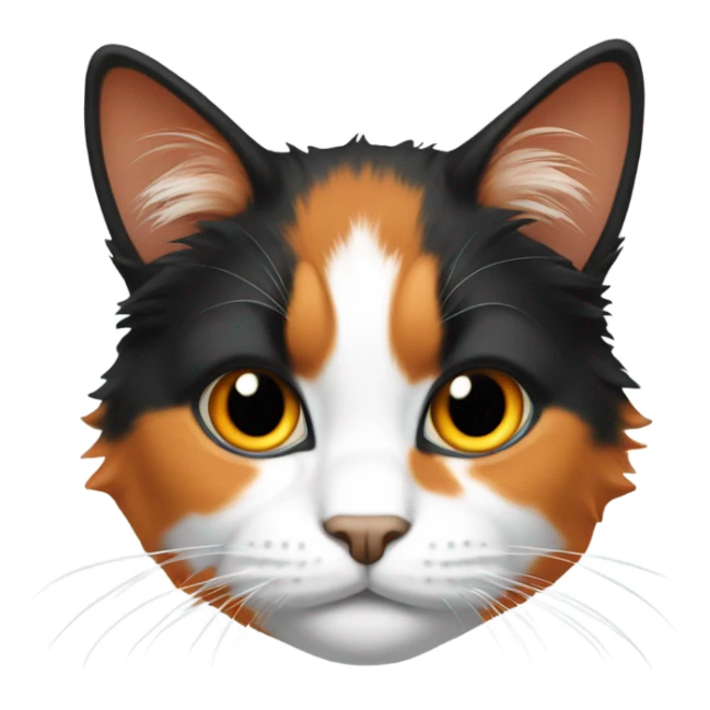 Black, white and orange cat large hair  sticker