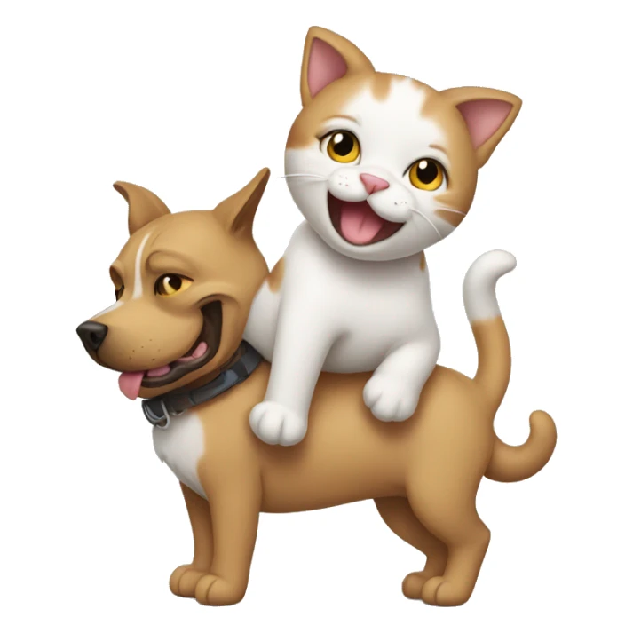cat giving a dog a piggyback ride sticker