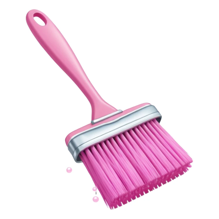 Pink scrub brush with pink bubbles like it’s cleaning something sticker