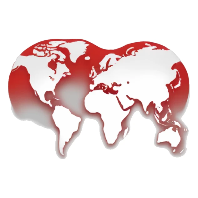 Worldwide logo in red and white sticker