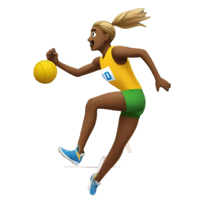 Volley and track and field emoji as one sticker