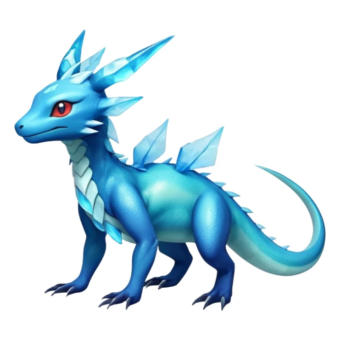 Colorful Iridescent Exotic Salandit-Aurorus-Glaceon-Fakémon-hybrid-creature (full body)  sticker