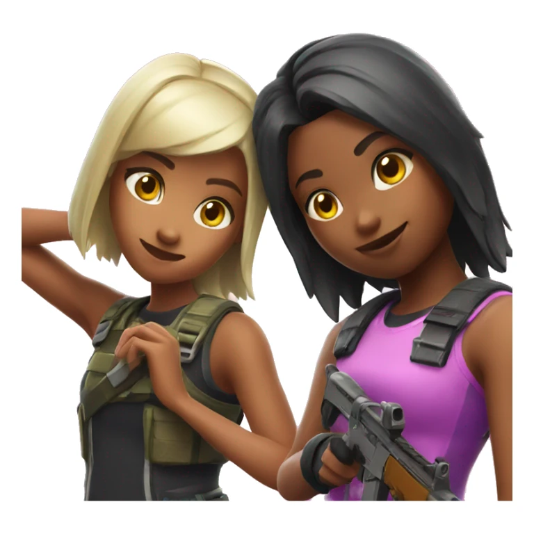 Three girls playing fortnite sticker