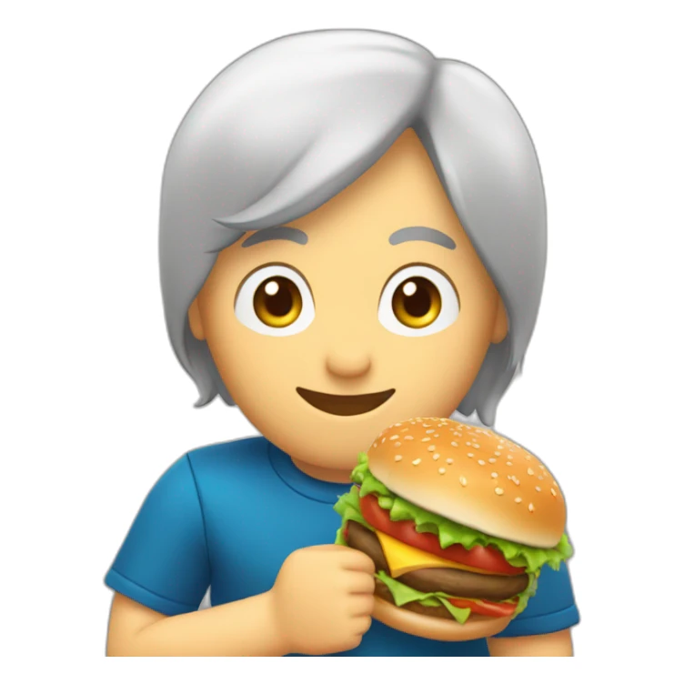 emoji de persona con una hamburguesa en la mano sticker