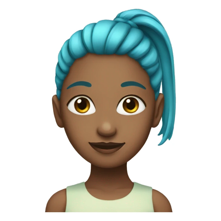 girl with two cyan ponytails  sticker
