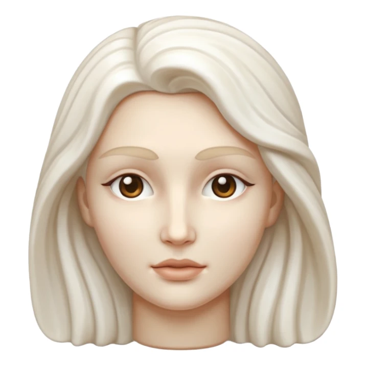 Marble style statue of woman face full white sticker