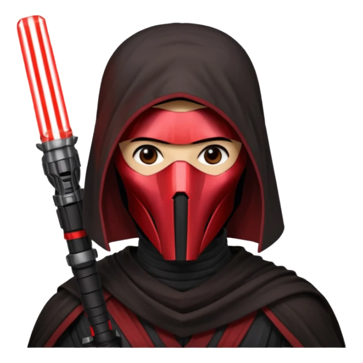 Darth Revan with his mask on holding red lightsaber mainly face shot not as much body sticker