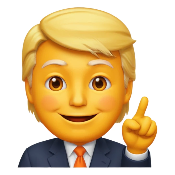 make the donald trump pointing face as a yellow emoji face sticker