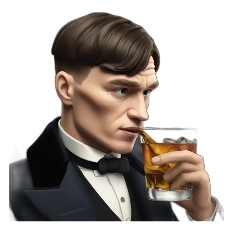 Tommy shelby peaky blinders drinking whisky sticker