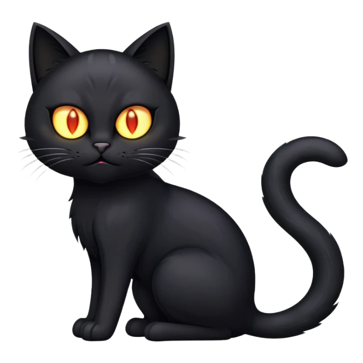 scary cat with arched back and glowing eyes sticker