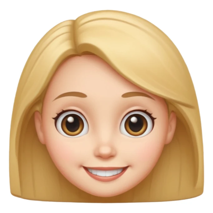 very big head and small body female cartoon sticker