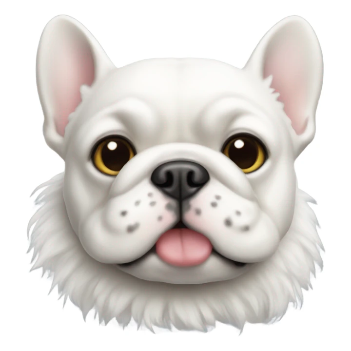 White fluffy French bulldog sticker