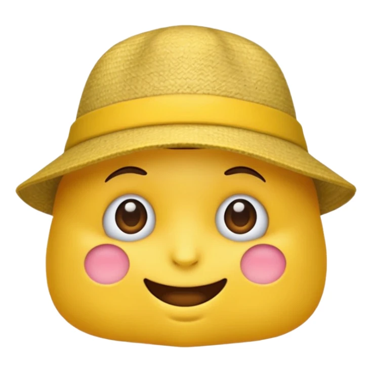 an emoji with no face with a hat on sticker