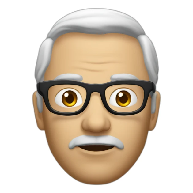 Un mec chauve à lunettes avec un Gun sticker