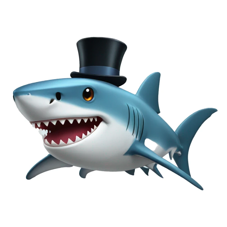 Shark with a top hat sticker