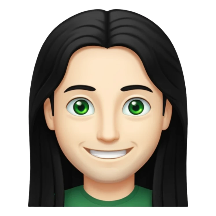 Rob Pilatus with green eyes, long black hair sticker