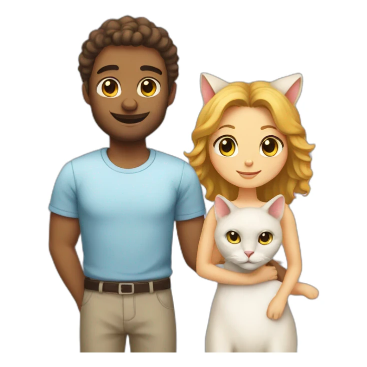 a lamb husband and a cat wife sticker