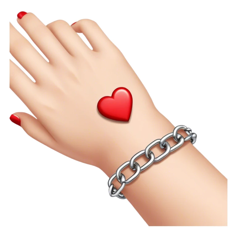 metal chain with red hearts around on wrist sticker