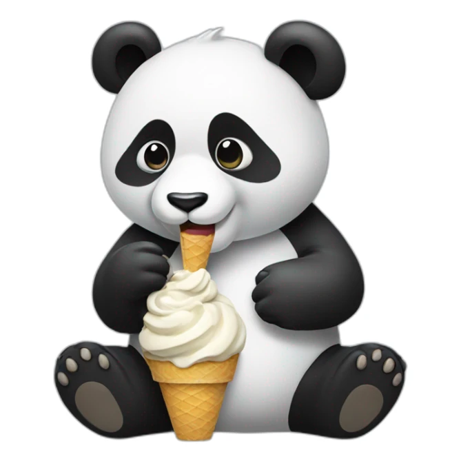 Panda eating ice cream sticker