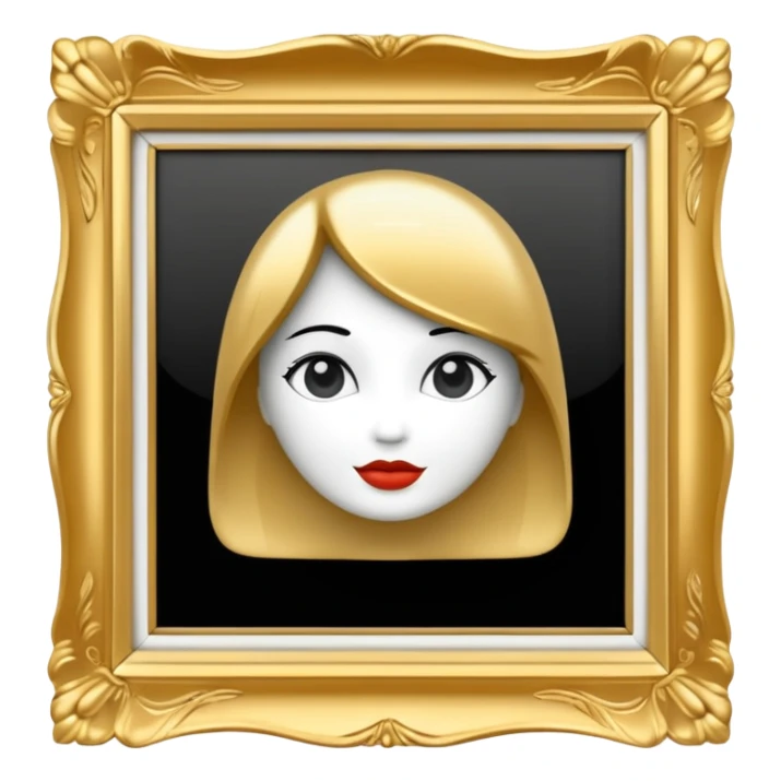 vintage black and white photo in gold fancy photo frame sticker