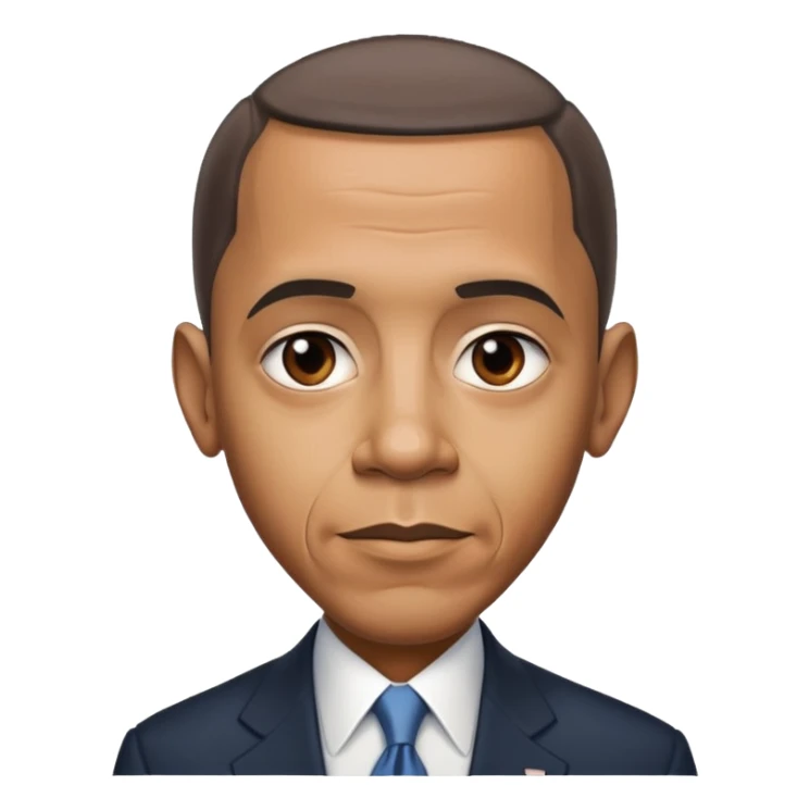 barrack obama with a insanley large forhead sticker