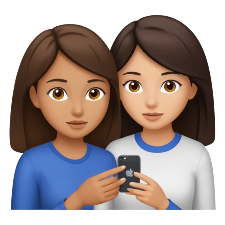 Brunette girl saving another brunette girl  sticker