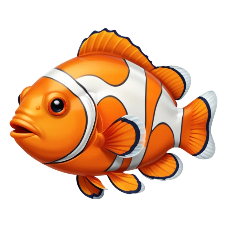 An orange and white striped clown fish with black outlines sticker