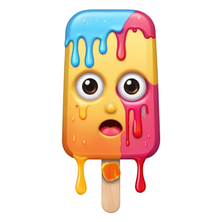 half eaten popsicle with eyes sticker