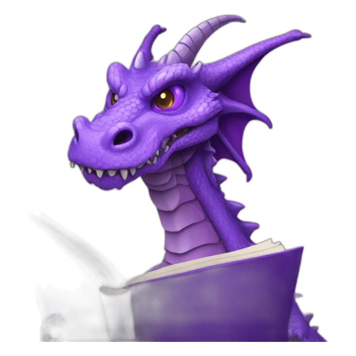 purple dragon head holding book of the dead sticker