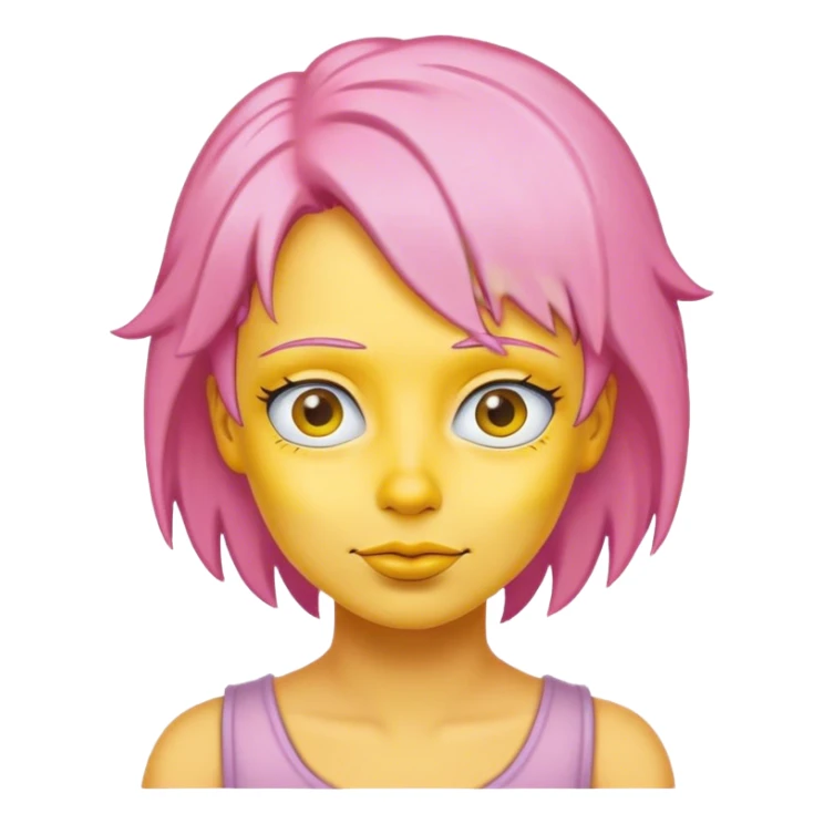 pink hair yellow face woman Simpson sticker