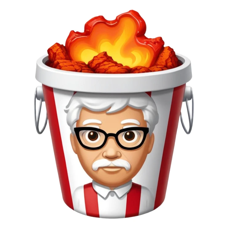 kfc bucket white and red stripes with lava sticker