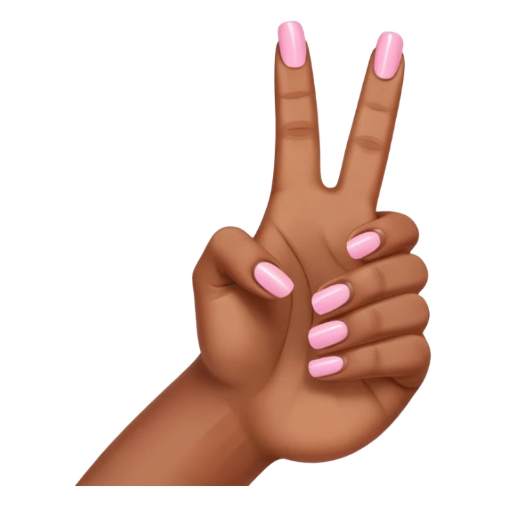 Medium brown skin hand thumbs up with light pink painted fingernail polish  sticker
