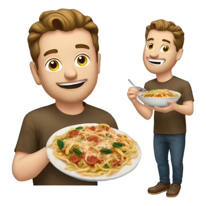 Corey Keane eating Italian food sticker