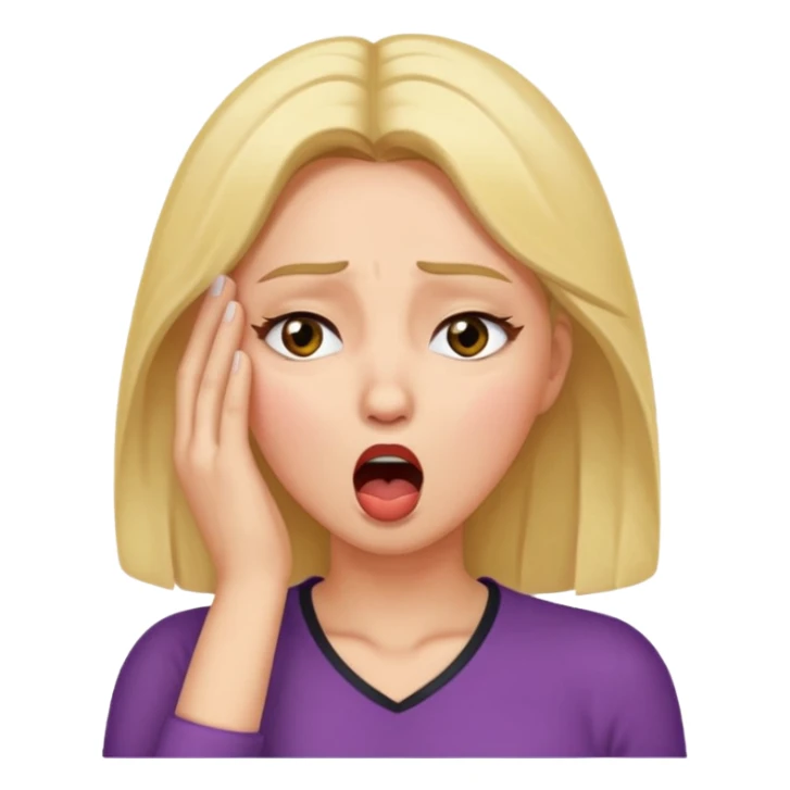 Actress shocked faint backwards with hand on forehead, mouth open, eyes closed sticker