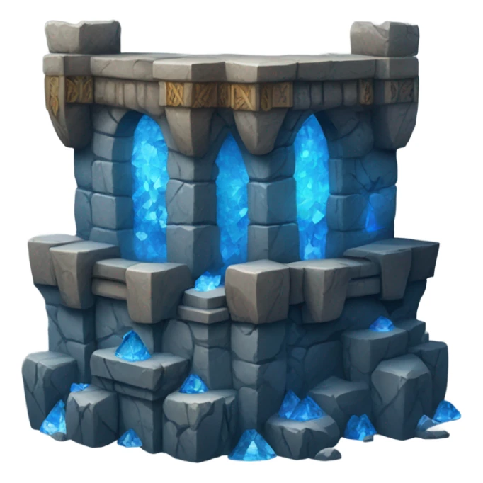 Dwarven fortress with blue crystals sticker