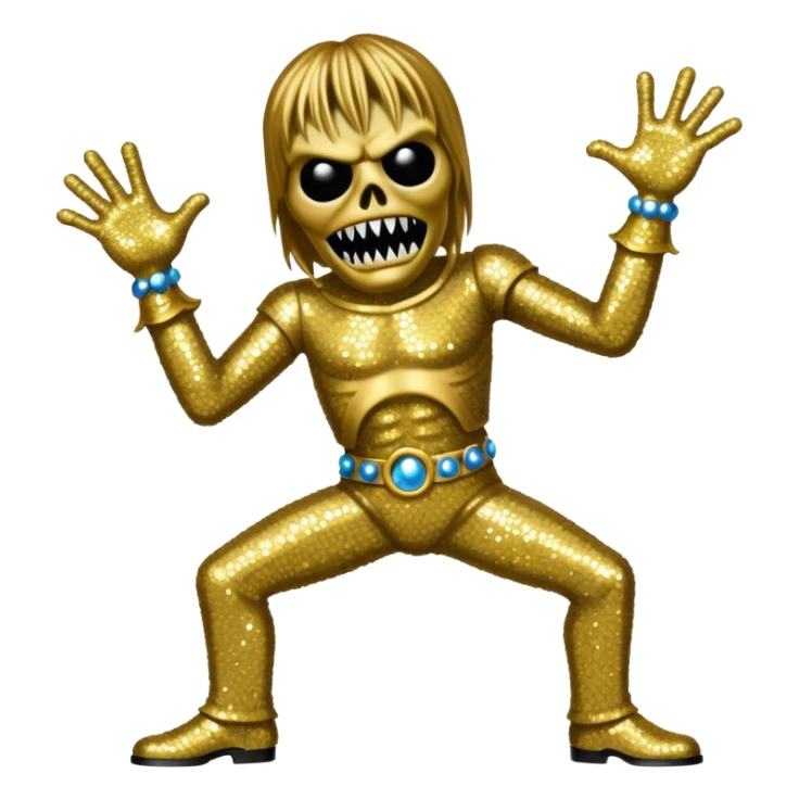 iron maiden monster eddie elegante glamour sparkle dance sticker