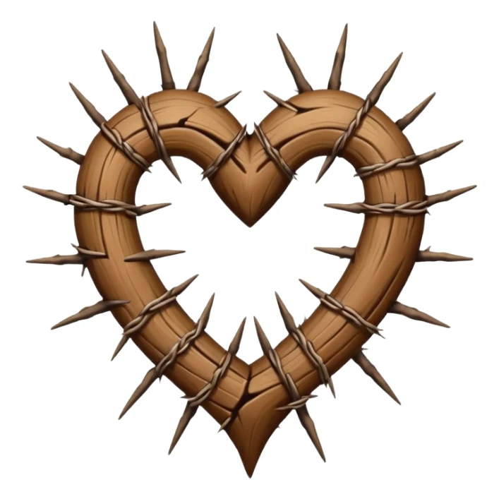 Around the heart  Crown thorns  in horizontal lly  sticker