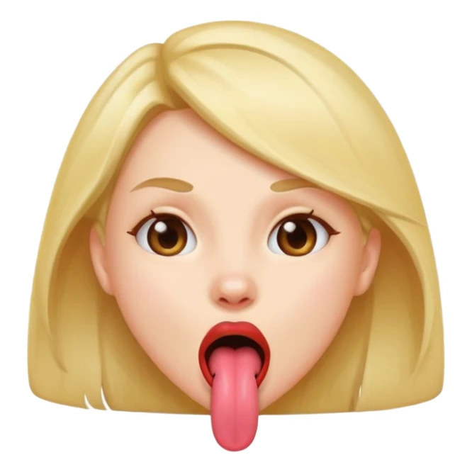 Girly cute, tongue out mouth open sticker