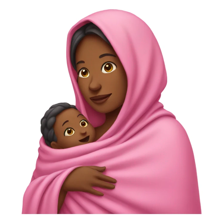 Women with baby in pink blanket  sticker