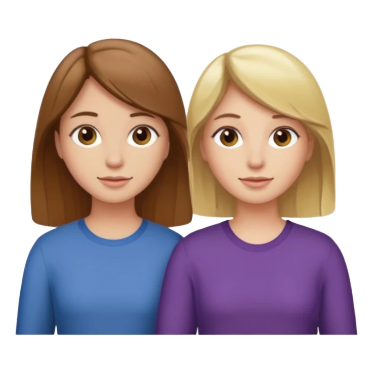 Two best Friends (Girls) one has   Hair and the oder has blonde hair sticker
