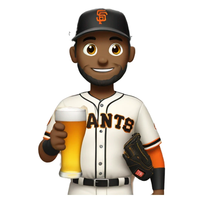 A SF Giants baseball player with a beer in their hand sticker