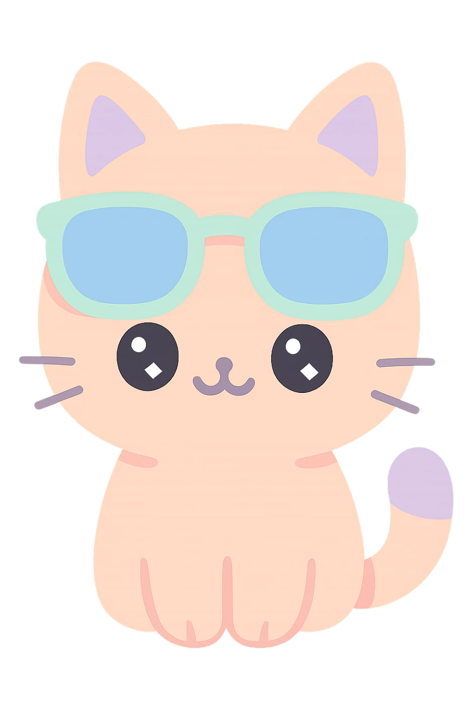 cat wearing sunglasses sticker