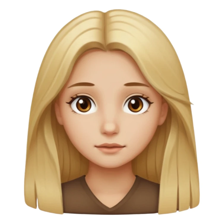 Chica de lentes ojos cafés, cabello largo rubio-castaño aesthetic  sticker