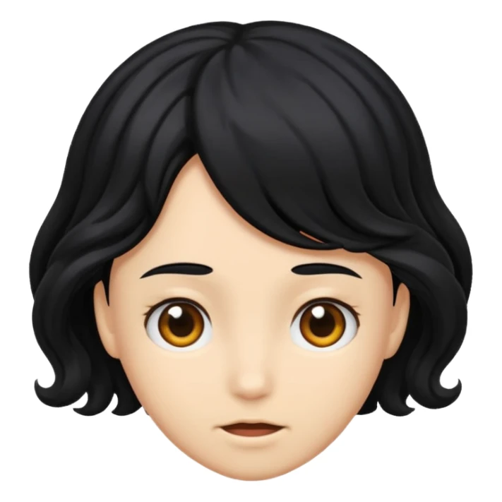 un cabello negro saliendo de cuero cabelludo sticker