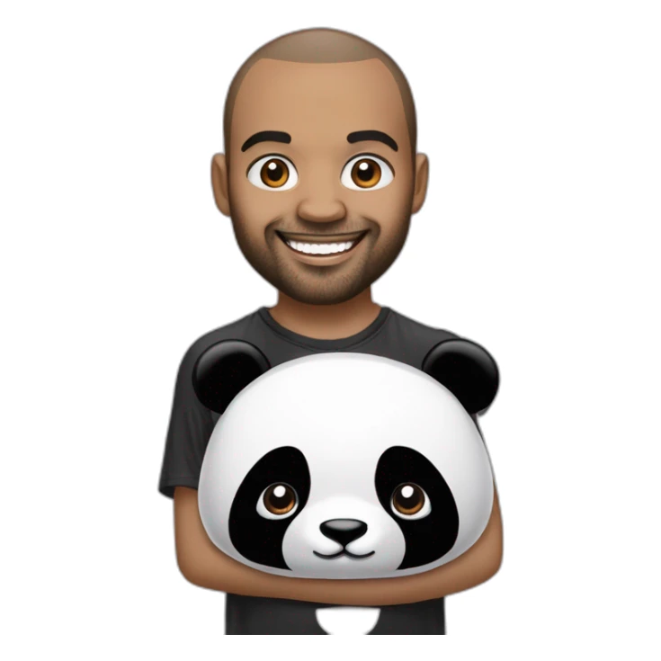 Panda qui fait un câlin à Tony parker sticker