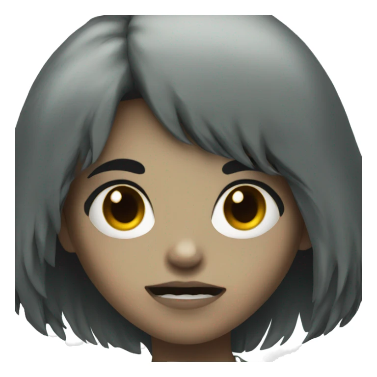 girl zombie with black hair and bangs sticker