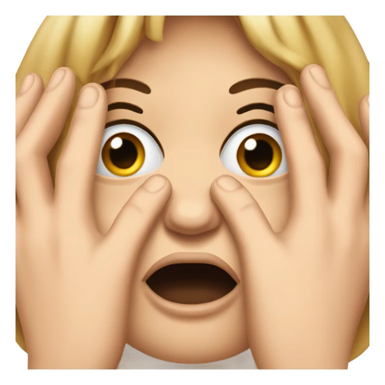 The emoji shows a face covering its eyes with one hand while peeking through the fingers, symbolizing a mix of embarrassment or fear with curiosity. sticker